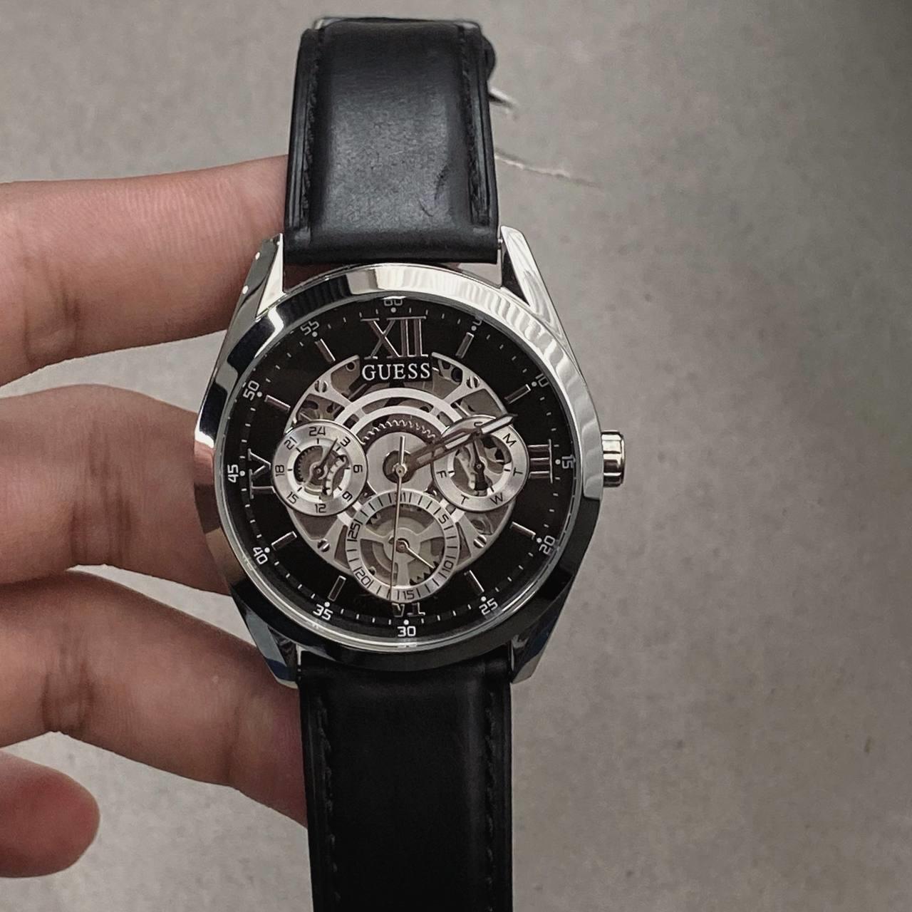  Shop Authentic Guess Tailor Multifunction Black Dial Black Leather Strap Watch for Men - GW0389G1 - Luxxuri