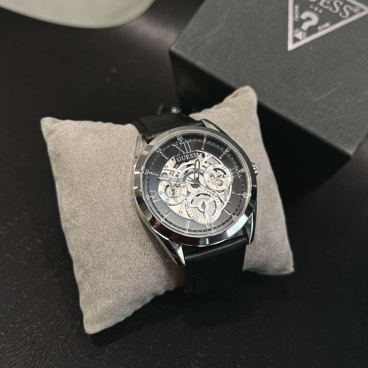  Shop Authentic Guess Tailor Multifunction Black Dial Black Leather Strap Watch for Men - GW0389G1 - Luxxuri