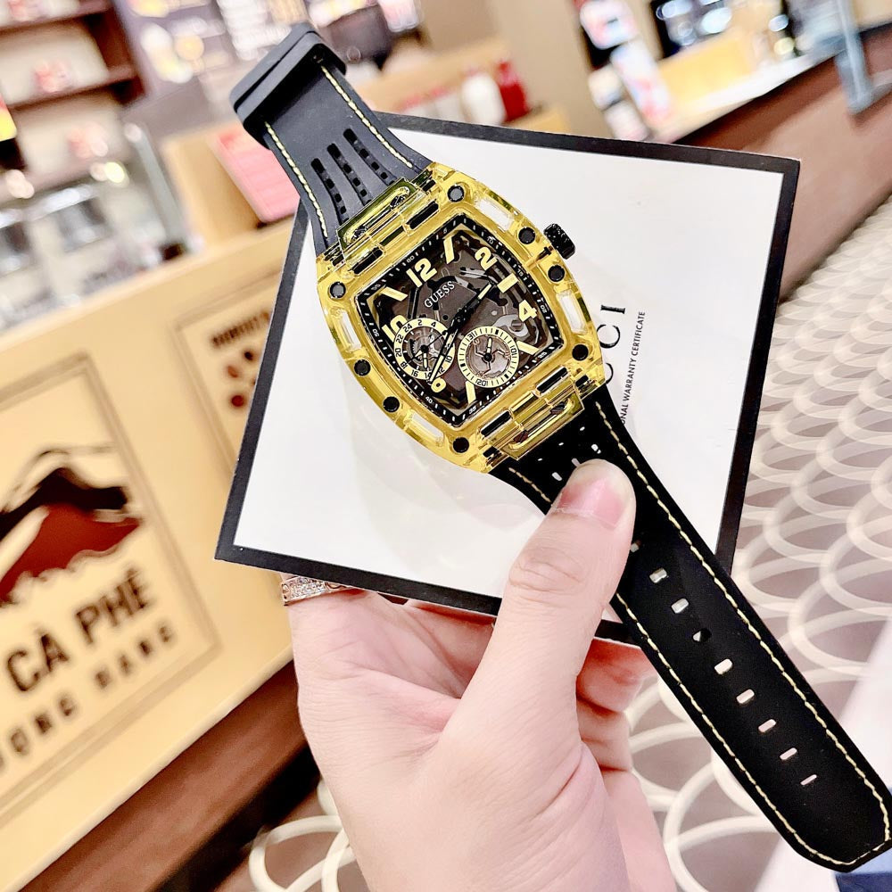  Shop Authentic Guess Phoenix Chronograph Black Dial Black Rubber Strap Watch for Men - GW0499G2 - Luxxuri