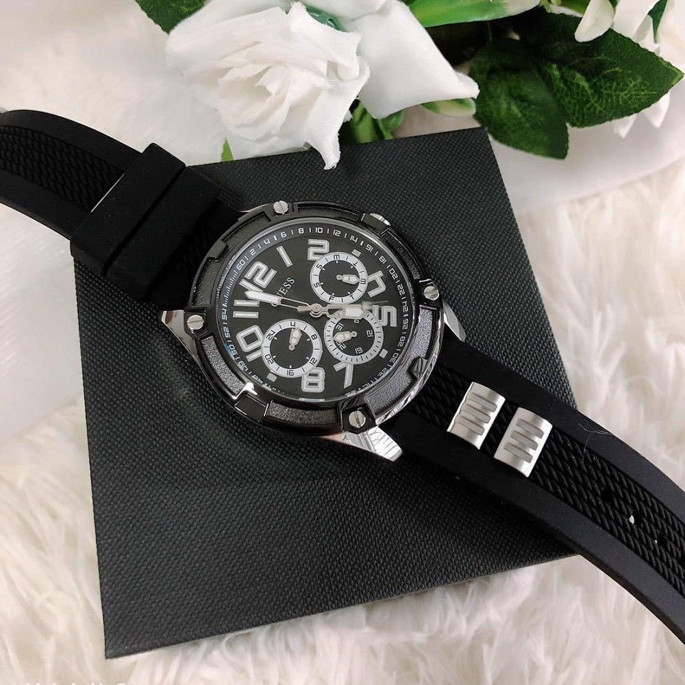  Shop Authentic Guess Delta Black Dial Black Silicone Strap Watch for Men - GW0051G1 - Luxxuri