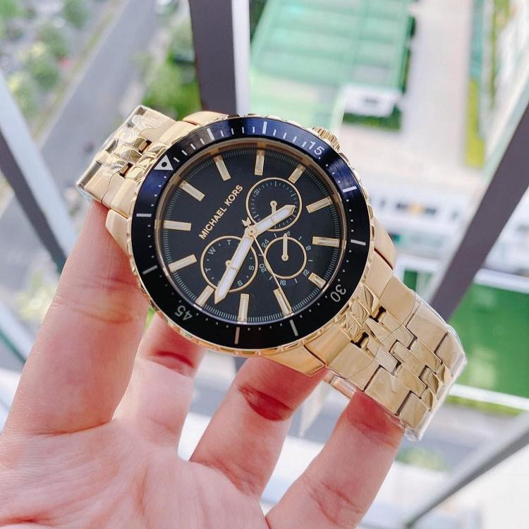  Shop Authentic Michael Kors Cunningham Multifunction Black Dial Gold Steel Strap Watch For Men - MK7154 - Luxxuri