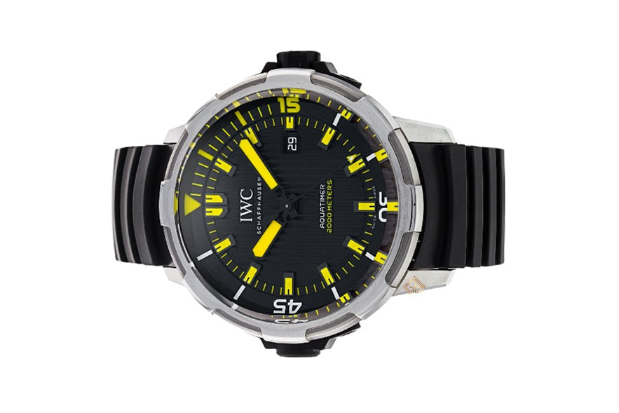  Shop Authentic IWC Aquatimer Automatic 2000 Black Dial Black Rubber Strap Watch for Men - IW358001 - Luxxuri