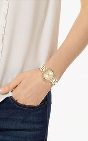  Shop Authentic Michael Kors Taryn Quartz Gold Dial Gold Steel Strap Watch For Women - MK4459 - Luxxuri