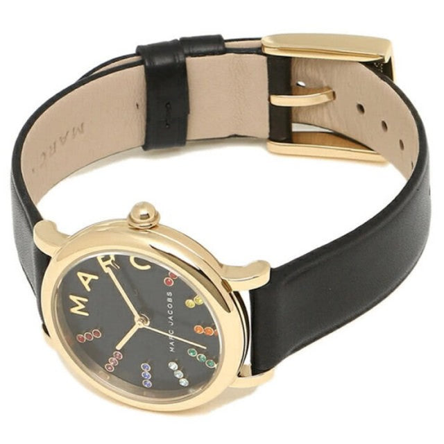  Shop Authentic Marc Jacobs Roxy Black Dial Black Leather Strap Watch for Women - MJ1592 - Luxxuri