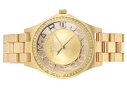  Shop Authentic Marc Jacobs Henry Transparent Gold Dial Gold Steel Strap Watch for Women - MBM3338 - Luxxuri