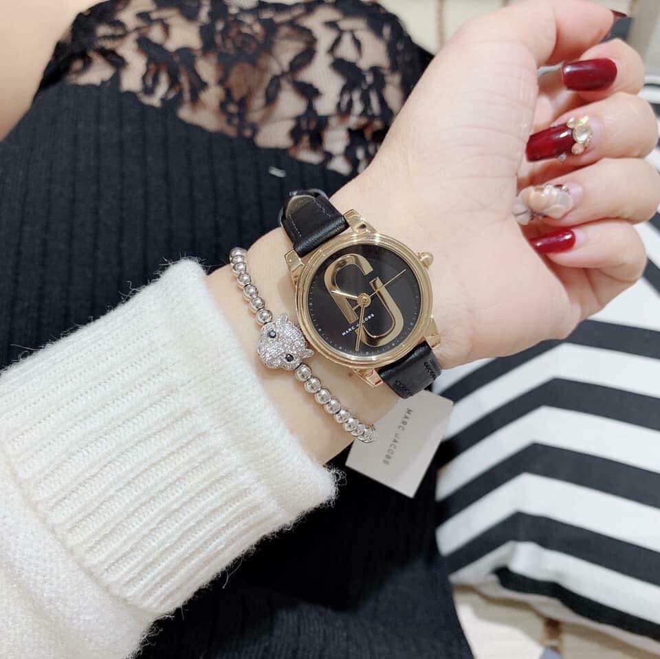  Shop Authentic Marc Jacobs Corie Black Dial Black Leather Strap Watch for Women - MJ1580 - Luxxuri