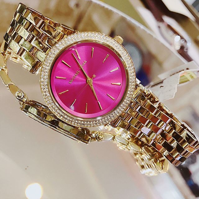  Shop Authentic Michael Kors Darci Pink Dial Gold Steel Strap Watch for Women - MK3444 - Luxxuri