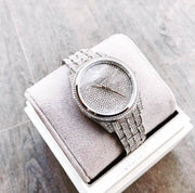  Shop Authentic Michael Kors Lauryn Analog Crystals Silver Dial Silver Steel Strap Watch For Women - MK3717 - Luxxuri