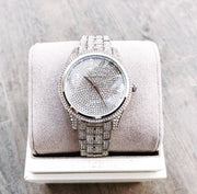  Shop Authentic Michael Kors Lauryn Analog Crystals Silver Dial Silver Steel Strap Watch For Women - MK3717 - Luxxuri
