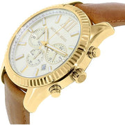  Shop Authentic Michael Kors Lexington Chronograph Gold Dial Brown Leather Strap Watch For Men - MK8447 - Luxxuri