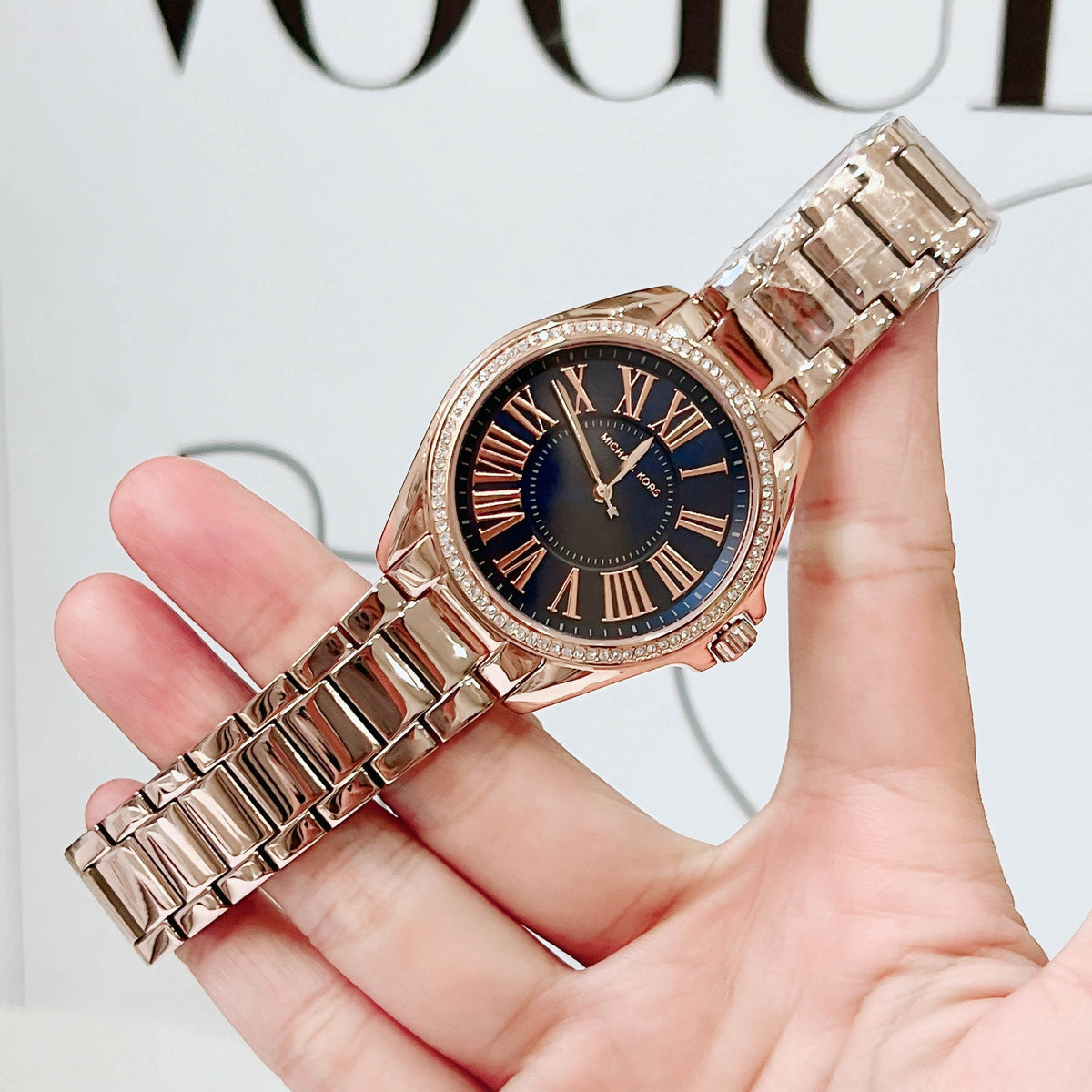 Shop Authentic Michael Kors Kacie Three Hand Black Dial Rose Gold Steel Strap Watch for Women - MK6930 - Luxxuri