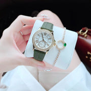  Shop Authentic Michael Kors Mini Everest Crystals White Dial Green Leather Strap Watch for Women - MK4720 - Luxxuri