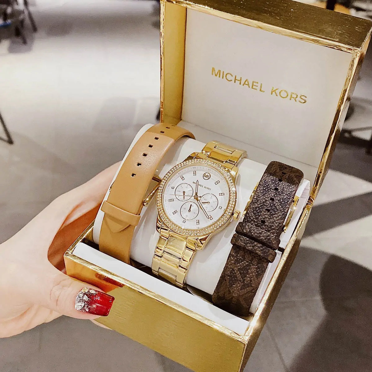  Shop Authentic Michael Kors Tibby Multifunction White Dial Gold Steel Strap Watch for Women - MK6969 - Luxxuri