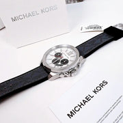  Shop Authentic Michael Kors Brecken Chronograph Silver Dial Grey Leather Strap Watch For Men - MK8922 - Luxxuri