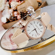  Shop Authentic Michael Kors Layton Mother of Pearl White Dial Brown Leather Strap Watch For Women - MK2910 - Luxxuri