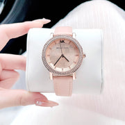  Shop Authentic Michael Kors Corey Analog Rose Gold Dial Pink Leather Strap Watch For Women - MK2987 - Luxxuri