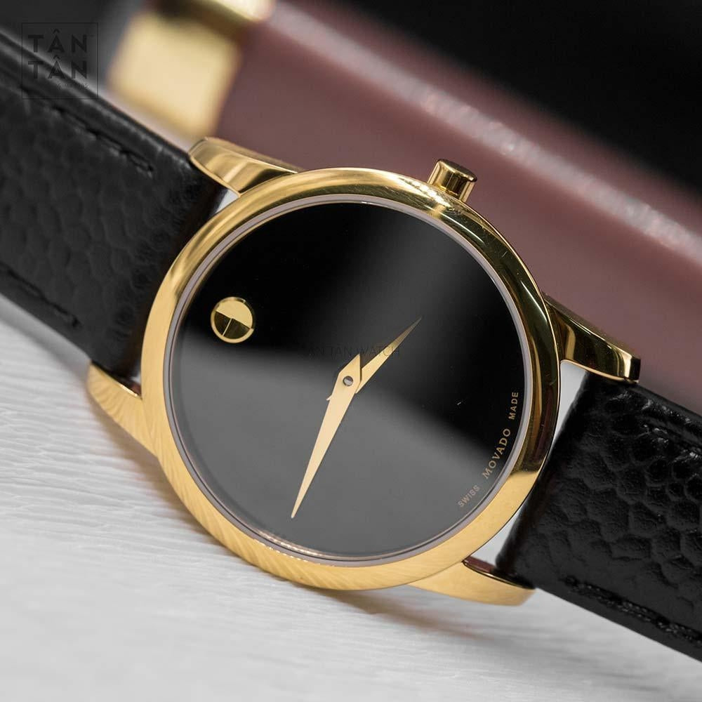  Shop Authentic Movado Museum Classic Black Dial Black Leather Strap Watch For Women - 0607016 - Luxxuri
