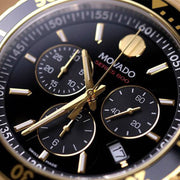  Shop Authentic Movado Series 800 Chronograph Black Dial Two Tone Steel Strap Watch For Men - 2600146 - Luxxuri