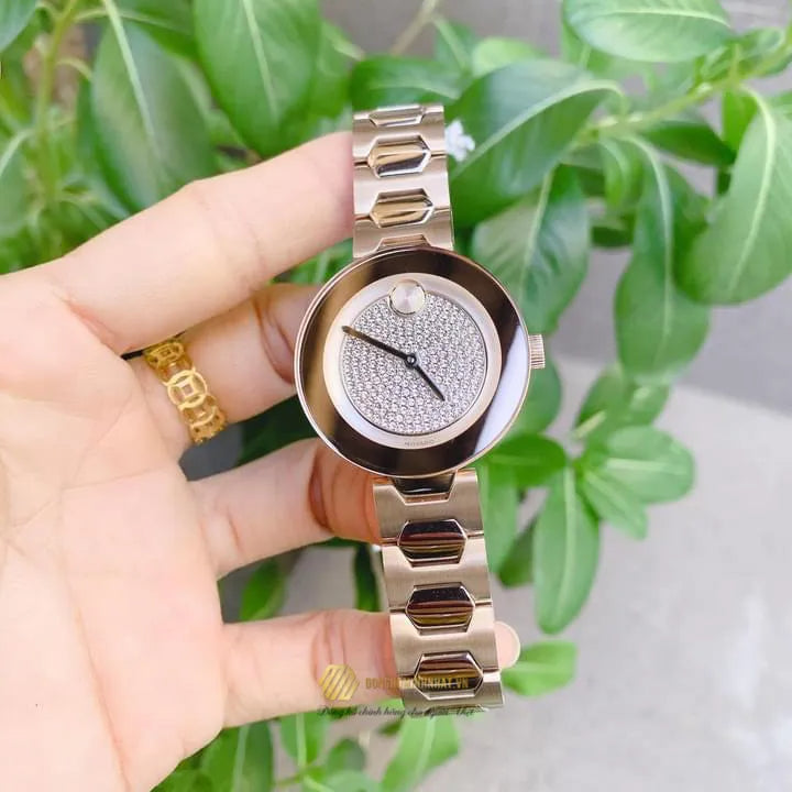  Shop Authentic Movado Bold Crystal Pave Rose Gold Dial Rose Gold Steel Strap Watch For Women - 3600493 - Luxxuri