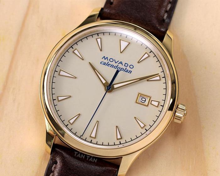  Shop Authentic Movado Heritage Calendoplan Beige Dial Brown Leather Strap Watch for Men - 3650003 - Luxxuri