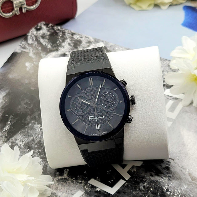  Shop Authentic Salvatore Ferragamo Sapphire Black Dial Black Rubber Strap Watch for Men - SFHP00320 - Luxxuri