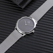  Shop Authentic Calvin Klein Minimalist Black Dial Silver Mesh Bracelet Watch for Men - K3M2112X - Luxxuri