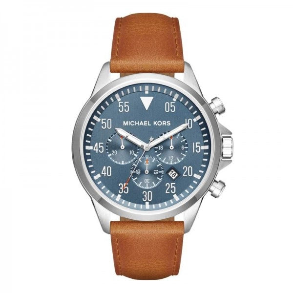  Shop Authentic Michael Kors Lexington Chronograph Blue Dial Brown Leather Strap Watch For Men - MK8537 - Luxxuri