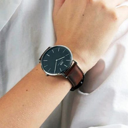  Shop Authentic Daniel Wellington Classic Bristol Black Dial Brown Leather Strap Watch For Men - DW00100131 - Luxxuri