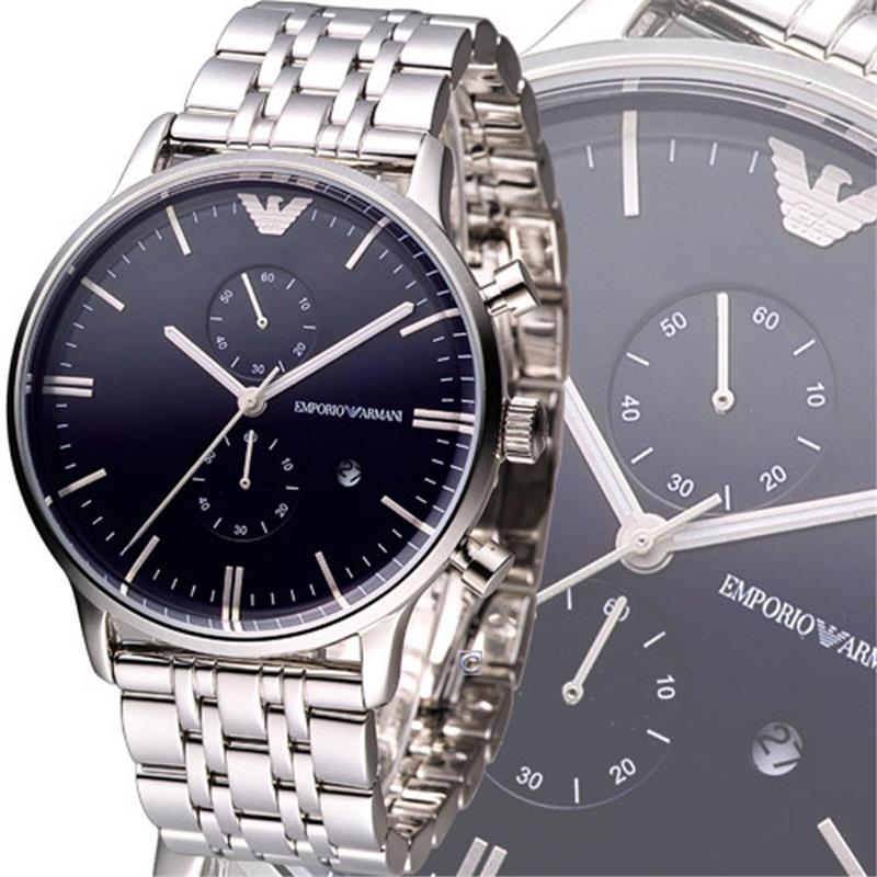  Shop Authentic Emporio Armani Gianni Chronograph Blue Dial Silver Steel Strap Watch For Men - AR1648 - Luxxuri