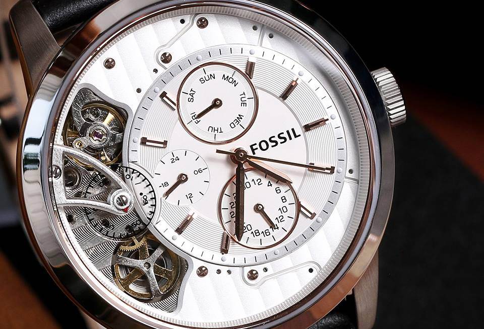  Shop Authentic Fossil Townsman Twist Multifunction White Dial Black Leather Strap Watch for Men - ME1164 - Luxxuri