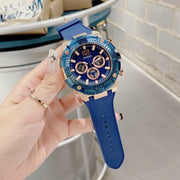  Shop Authentic Guess Navigator Chronograph Blue Dial Blue Rubber Strap Watch for Men - GW0264G4 - Luxxuri