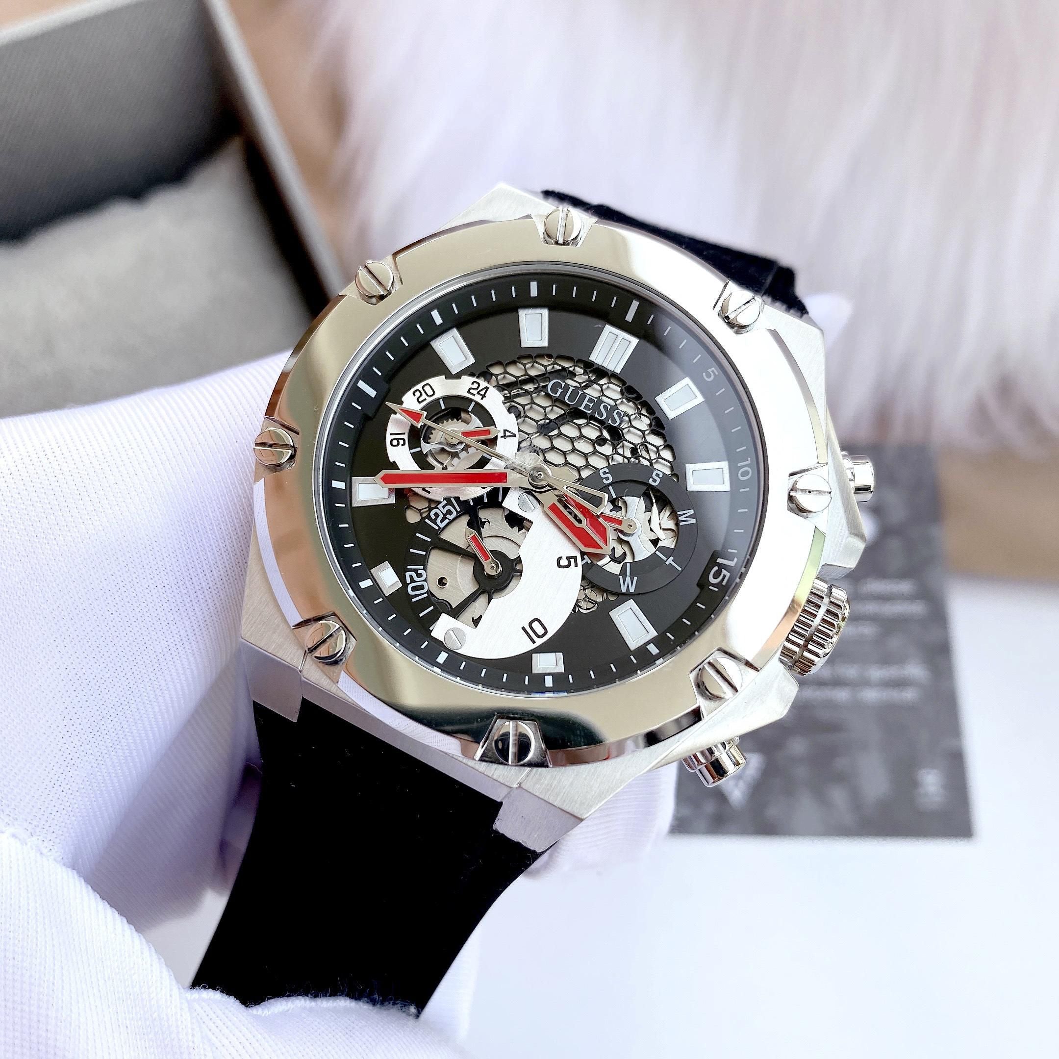  Shop Authentic Guess Third Grear Multi Function Black Dial Black Rubber Strap Watch for Men- GW0334G1 - Luxxuri