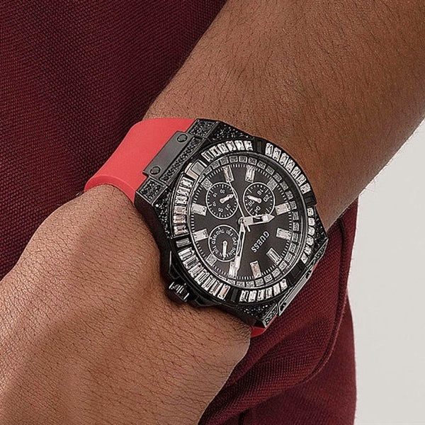  Shop Authentic Guess Mainline Multifunction Crystals Black Dial Red Silicone Strap Watch For Men - GW0208G6 - Luxxuri