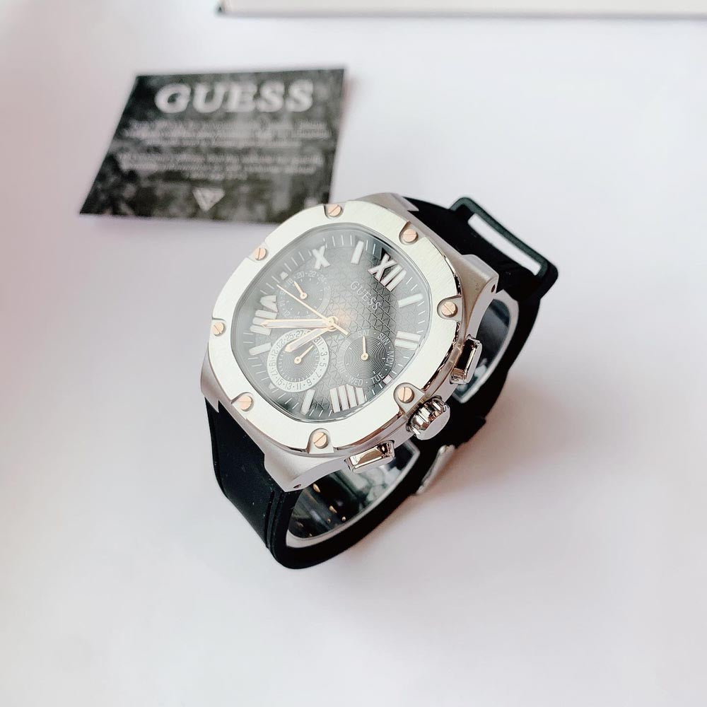  Shop Authentic Guess Headline Chronograph Grey Dial Black Rubber Strap Watch for Men - GW0571G1 - Luxxuri