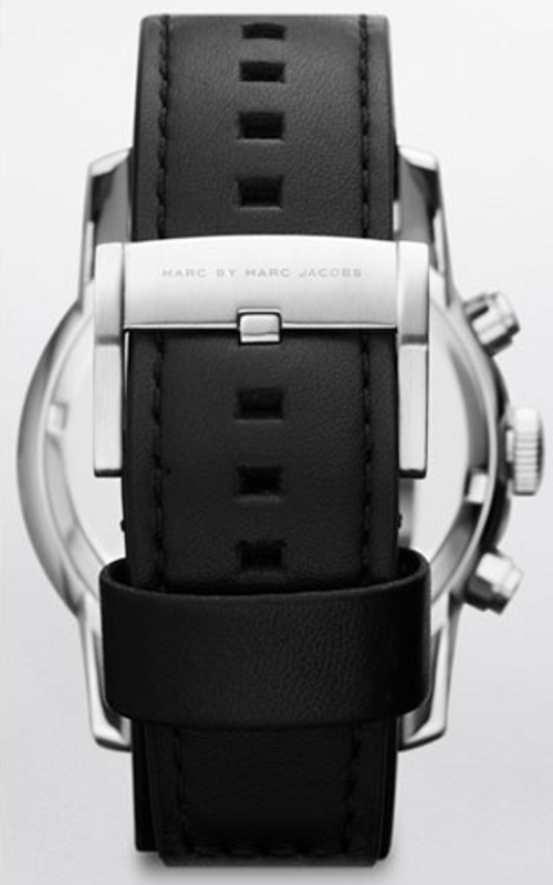  Shop Authentic Marc Jacobs Larry Chronograph Black Dial Black Leather Strap Watch for Men - MBM5054 - Luxxuri