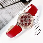 Shop Authentic Michael Kors Camille Three Hand Crystals Rose Gold Dial Red Leather Strap Watch For Women - MK4701 - Luxxuri
