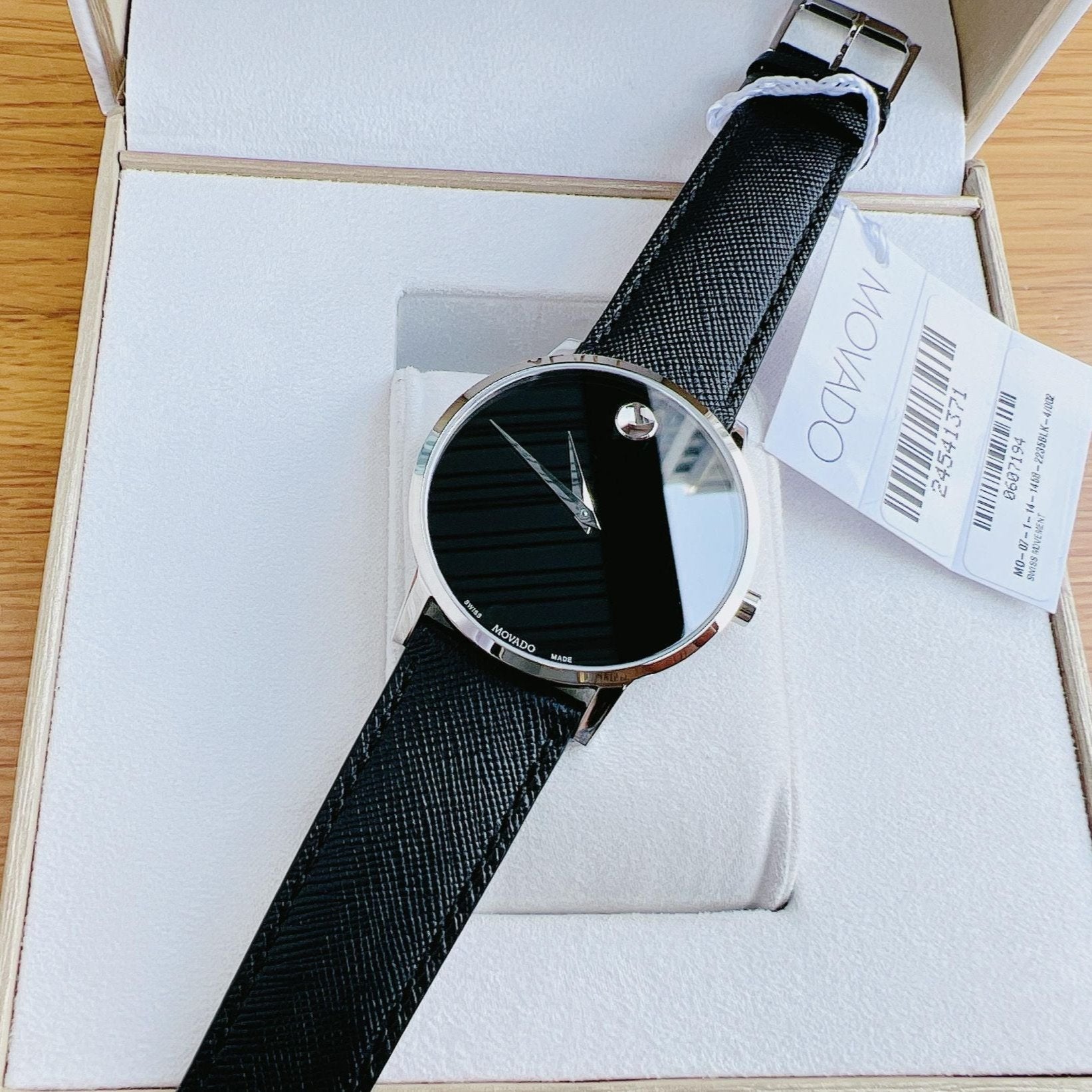  Shop Authentic Movado Museum Classic Black Dial Black Leather Strap Watch for Men - 0607194 - Luxxuri