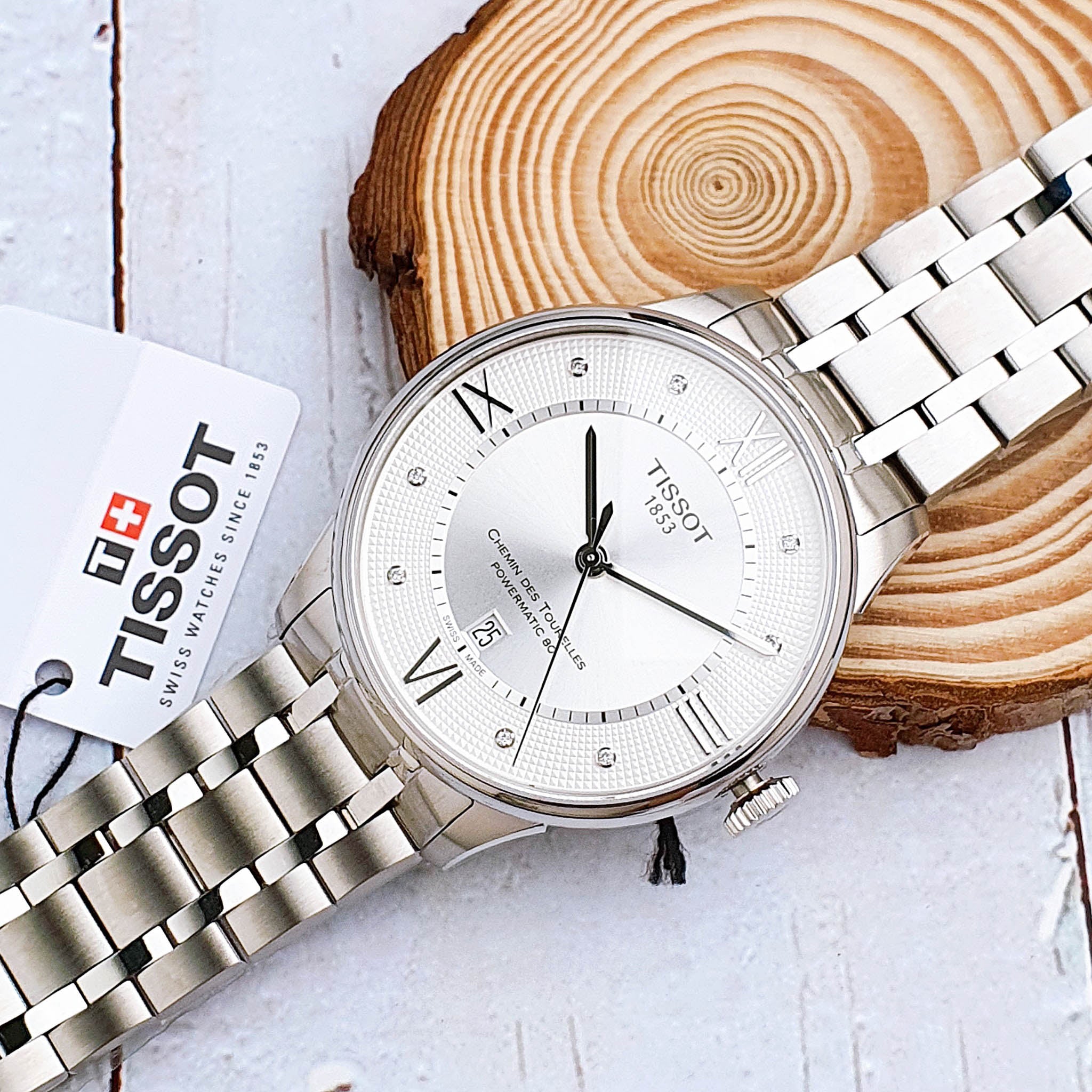  Shop Authentic Tissot Chemin Des Tourelles Powermatic 80 Diamonds Silver Dial Silver Steel Strap Watch for Men - T099.407.11.033.00 - Luxxuri