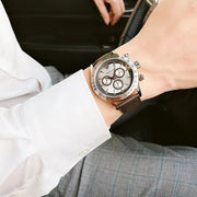  Shop Authentic Versace Classic Chronograph Quartz Silver Dial Brown Leather Strap Watch For Men - VEV700119 - Luxxuri