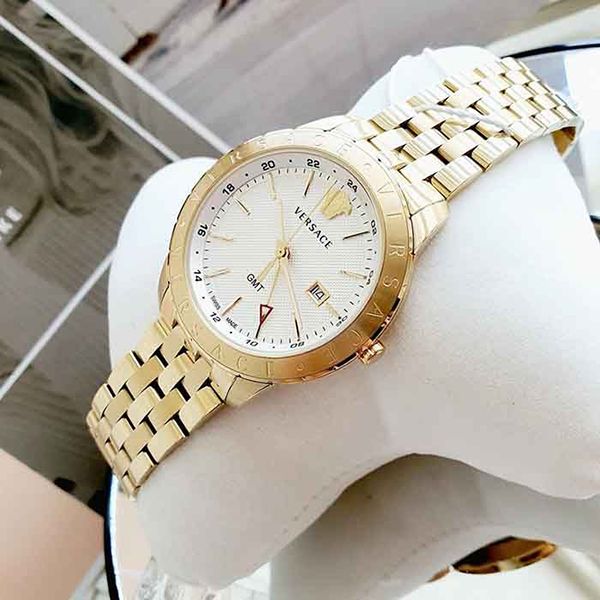  Shop Authentic Versace Univers Quartz White Dial Gold Steel Strap Watch for Men - VEBK00518 - Luxxuri