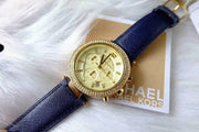  Shop Authentic Michael Kors Parker Gold Dial Blue Leather Strap Watch for Women - MK2280 - Luxxuri