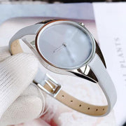  Shop Authentic Calvin Klein Rebel Grey Dial Grey Leather Strap Watch for Women - K8P231Q4 - Luxxuri