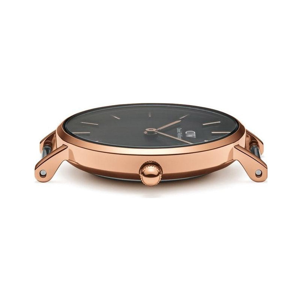  Shop Authentic Daniel Wellington Classic Petite Reading Black Dial Black Leather Strap Watch For Women - DW00100167 - Luxxuri