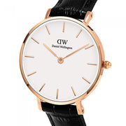  Shop Authentic Daniel Wellington Classic Petite Reading White Dial Black Leather Strap Watch For Women - DW00100229 - Luxxuri