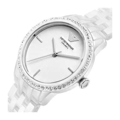  Shop Authentic Emporio Armani Ceramic White Dial White Ceramic Bracelet Watch For Women - AR1477 - Luxxuri