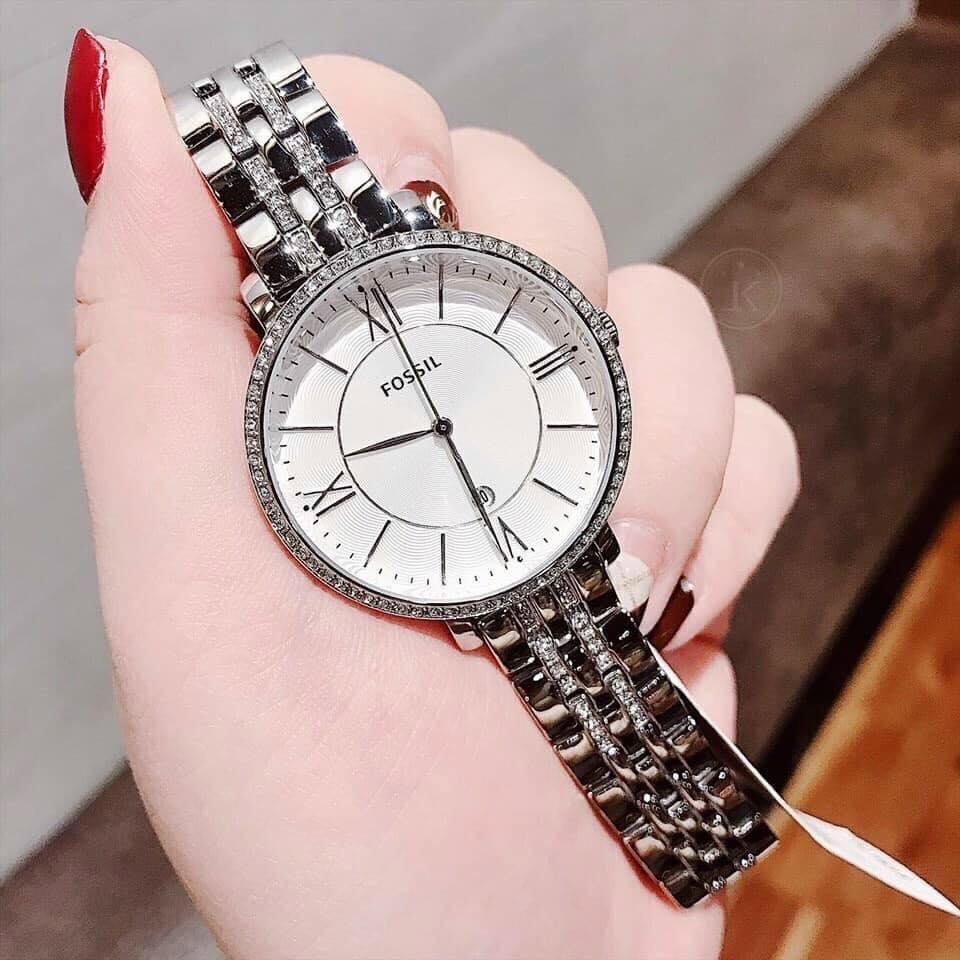  Shop Authentic Fossil Jacqueline White Dial Silver Steel Strap Watch for Women - ES3545 - Luxxuri