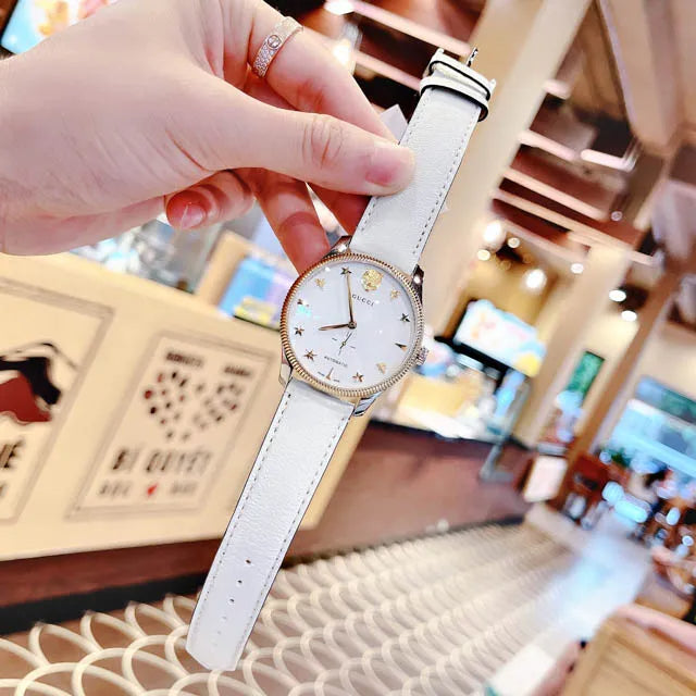  Shop Authentic Gucci G Timeless Automatic Silver Dial Beige Leather Strap Watch For Men - YA126348 - Luxxuri