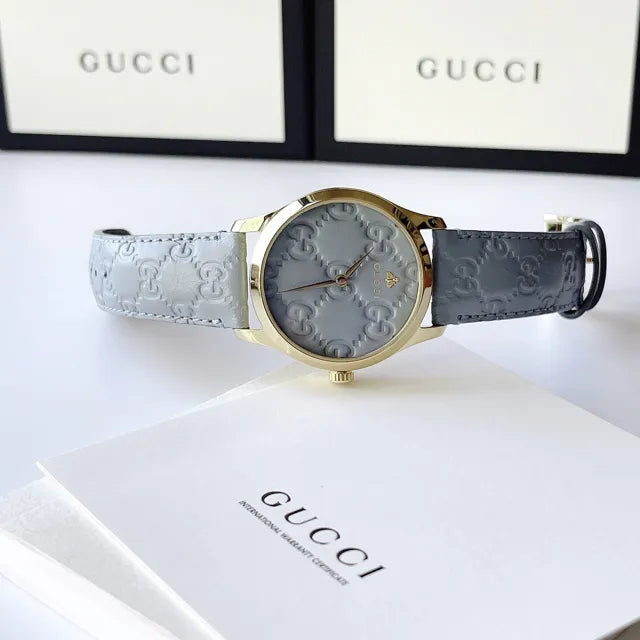  Shop Authentic Gucci G Timeless Quartz Blue Dial Blue Leather Strap Watch For Men - YA1264097 - Luxxuri