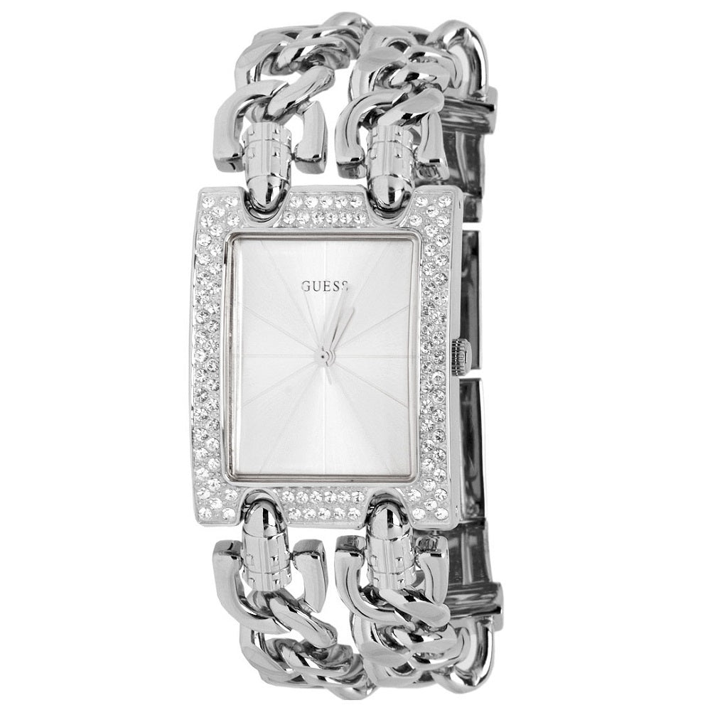  Shop Authentic Guess Mod Heavy Metal Diamonds Silver Dial Silver Steel Strap Watch for Women - W95088L1 - Luxxuri