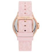  Shop Authentic Michael Kors Mini Lennox Three-Hand Rose Gold Dial Pink Silicone Strap Watch For Women - MK7282 - Luxxuri